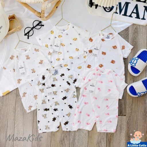 Bodysuit cho bé, body sơ sinh cộc tay vải petit - Hình ảnh 2