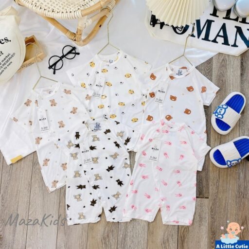 Bodysuit cho bé, body sơ sinh cộc tay vải petit - Hình ảnh 5