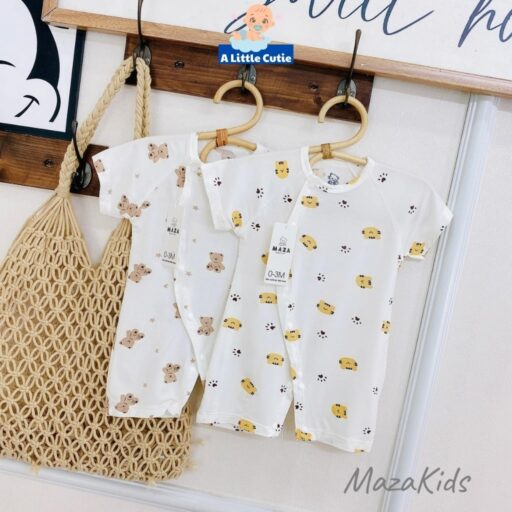 Bodysuit cho bé, body sơ sinh cộc tay vải petit - Hình ảnh 4