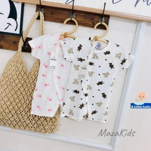 Bodysuit cho bé, body sơ sinh cộc tay vải petit - Hình ảnh 3