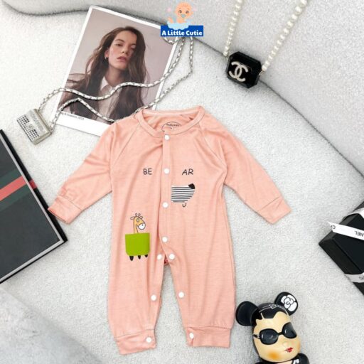 Bodysuit cho bé, body sơ sinh dài tay vải thun lạnh - Hình ảnh 5