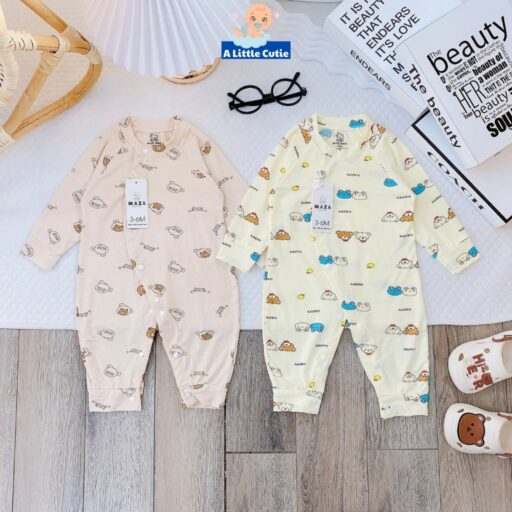 Bodysuit cho bé, body cho bé sơ sinh mặc hè vải petit - Hình ảnh 3