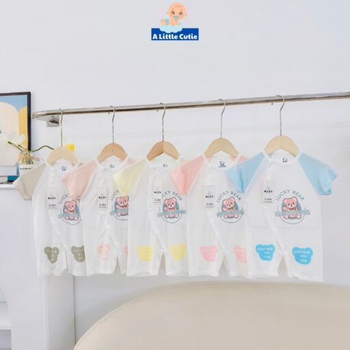 Bodysuit cho bé trai, bé gái sơ sinh cộc Vải petit - Hình ảnh 2