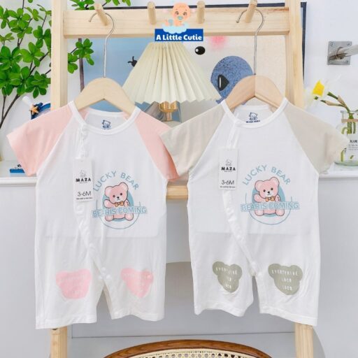 Bodysuit cho bé trai, bé gái sơ sinh cộc Vải petit - Hình ảnh 4