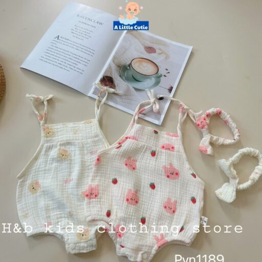 Body Chip 2 Dây Cho Bé Gái Vải Xô Muslin - Hình ảnh 4