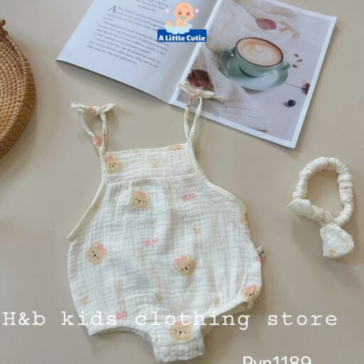 Body Chip 2 Dây Cho Bé Gái Vải Xô Muslin - Hình ảnh 6