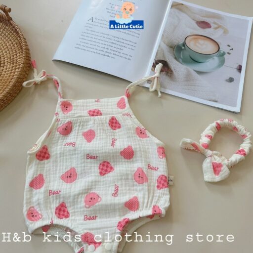 Body Chip 2 Dây Cho Bé Gái Vải Xô Muslin - Hình ảnh 9