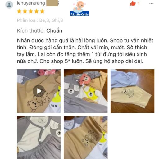 Quần áo trẻ em, quần áo bé trai bé gái dài tay Vải Cotton - Hình ảnh 8