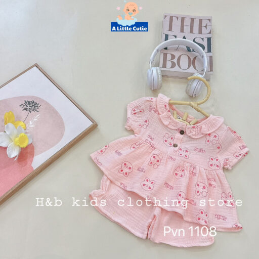 Quần Áo Bé Gái Cộc Tay Vải Xô Muslin Cho Bé Từ 5-16kg - Hình ảnh 14