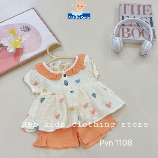 Quần Áo Bé Gái Cộc Tay Vải Xô Muslin Cho Bé Từ 5-16kg - Hình ảnh 16