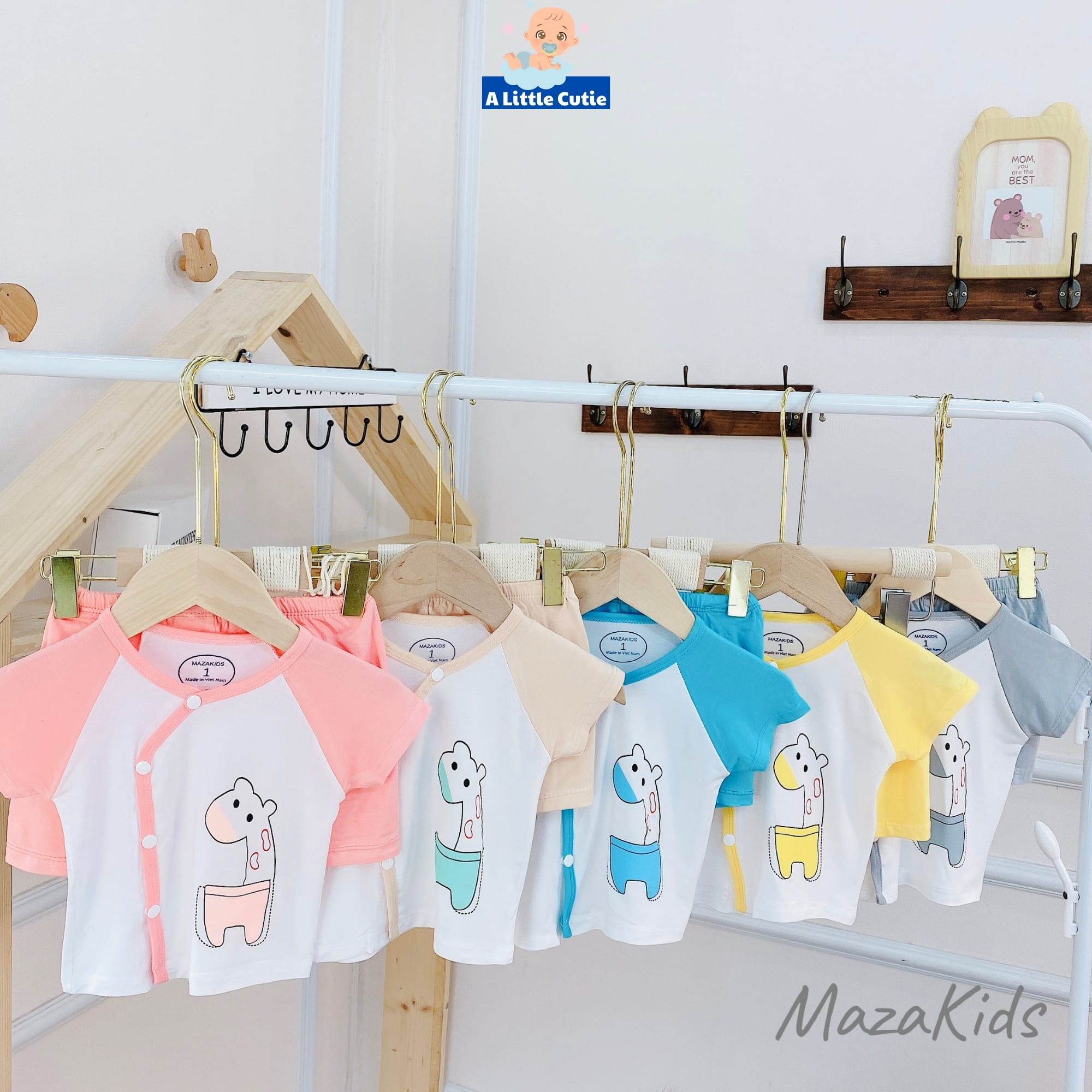 Quần áo sơ sinh, quần áo bé trai bé gái cộc tay Vải petit loại 1 BQA011 - A LITTLE CUTIE. - Hình ảnh 7