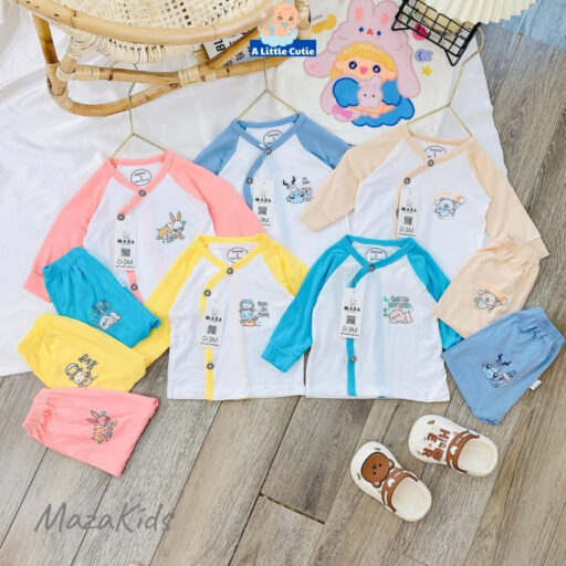 Quần áo sơ sinh bé trai bé gái, quần áo cho bé dài tay Vải petit cao cấp BQA012 - A LITTLE CUTIE