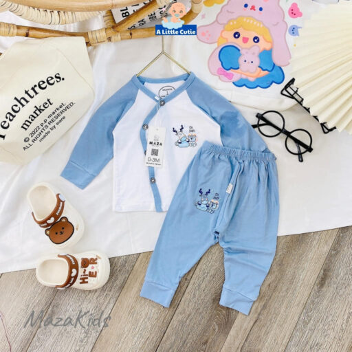 Quần áo sơ sinh bé trai bé gái, quần áo cho bé dài tay Vải petit cao cấp BQA012 - A LITTLE CUTIE - Hình ảnh 4