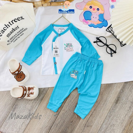 Quần áo sơ sinh bé trai bé gái, quần áo cho bé dài tay Vải petit cao cấp BQA012 - A LITTLE CUTIE - Hình ảnh 6