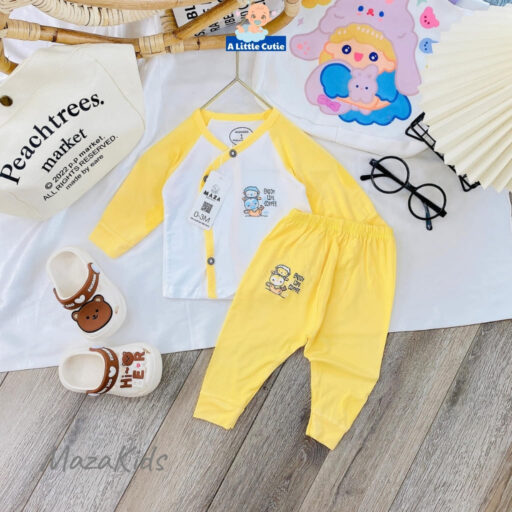 Quần áo sơ sinh bé trai bé gái, quần áo cho bé dài tay Vải petit cao cấp BQA012 - A LITTLE CUTIE - Hình ảnh 7