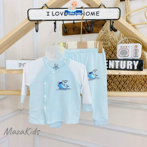 Quần áo sơ sinh bé trai bé gái, quần áo cho bé dài tay Vải petit cao cấp BQA013 - A LITTLE CUTIE - Hình ảnh 4