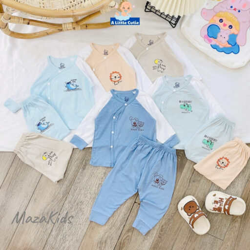 Quần áo sơ sinh bé trai bé gái, quần áo cho bé dài tay Vải petit cao cấp BQA013 - A LITTLE CUTIE - Hình ảnh 8