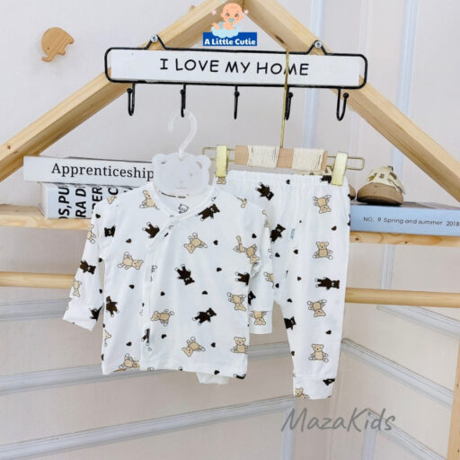 Quần áo sơ sinh bé trai bé gái, bộ quần áo cho bé Vải petit BQA014 - A LITTLE CUTIE
