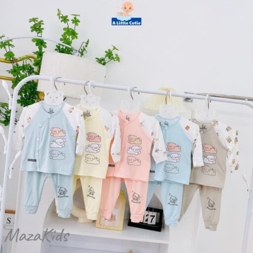 Quần áo sơ sinh, quần áo bé trai bé gái dài tay Vải petit cao cấp BQA016 - A LITTLE CUTIE - Hình ảnh 4