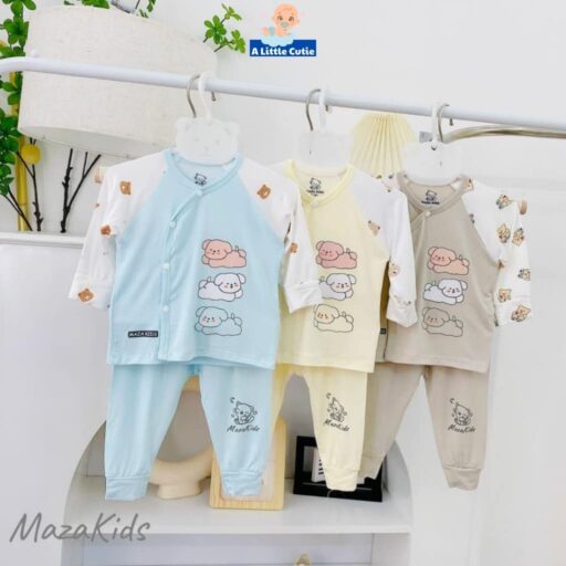 Quần áo sơ sinh, quần áo bé trai bé gái dài tay Vải petit cao cấp BQA016 - A LITTLE CUTIE - Hình ảnh 3