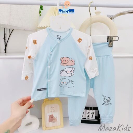 Quần áo sơ sinh, quần áo bé trai bé gái dài tay Vải petit cao cấp BQA016 - A LITTLE CUTIE - Hình ảnh 6