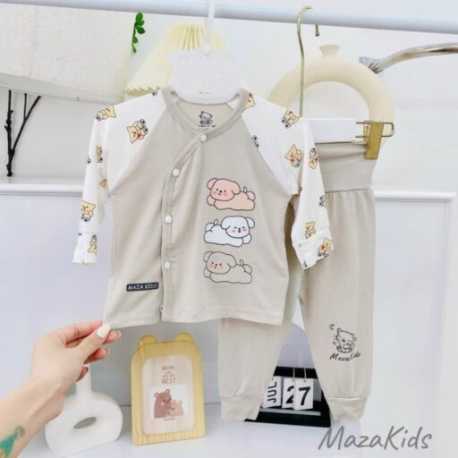 Quần áo sơ sinh, quần áo bé trai bé gái dài tay Vải petit cao cấp BQA016 - A LITTLE CUTIE - Hình ảnh 8