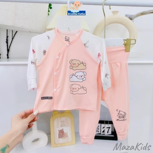 Quần áo sơ sinh, quần áo bé trai bé gái dài tay Vải petit cao cấp BQA016 - A LITTLE CUTIE - Hình ảnh 7