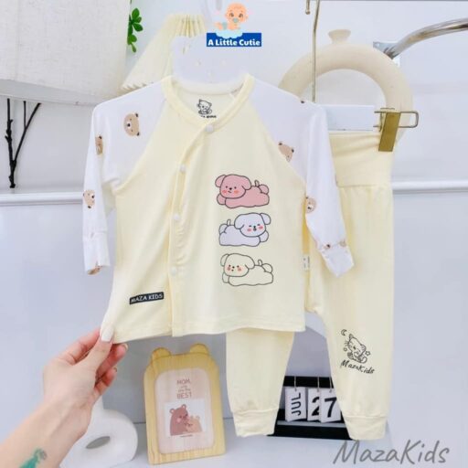 Quần áo sơ sinh, quần áo bé trai bé gái dài tay Vải petit cao cấp BQA016 - A LITTLE CUTIE - Hình ảnh 9