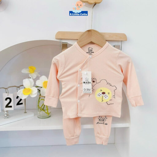 Quần áo trẻ em, bộ quần áo bé trai bé gái dài tay Vải tăm lạnh BQA021 - A LITTLE CUTIE - Hình ảnh 5