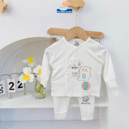 Quần áo trẻ em, bộ quần áo bé trai bé gái dài tay Vải tăm lạnh BQA021 - A LITTLE CUTIE - Hình ảnh 6