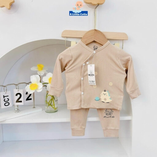 Quần áo trẻ em, bộ quần áo bé trai bé gái dài tay Vải tăm lạnh BQA021 - A LITTLE CUTIE - Hình ảnh 9