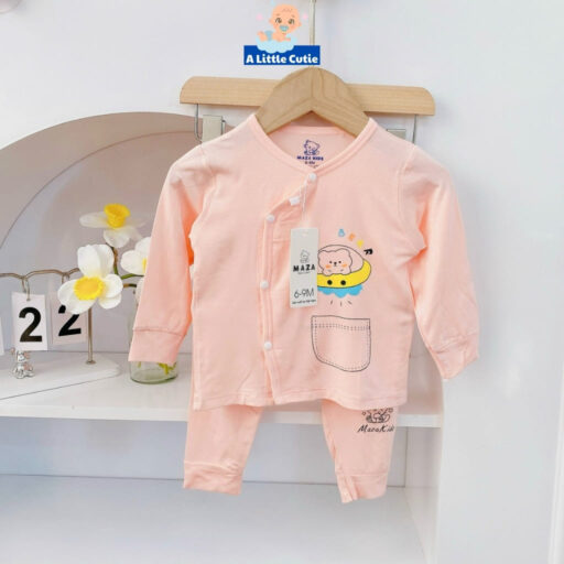 Bộ Quần Áo Sơ Sinh Quần Áo Bé Trai Bé Gái Dài Tay Vải Petit BQA022 - A LITTLE CUTIE