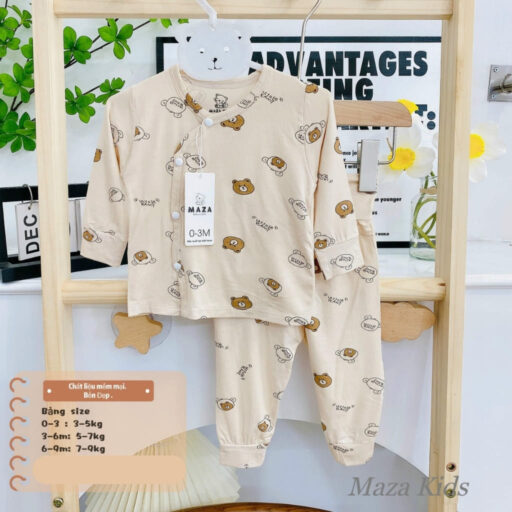 Quần Áo Sơ Sinh Quần Áo Bé Trai Bé Gái Dài Tay Vải Petit BQA023 - A LITTLE CUTIE - Hình ảnh 8