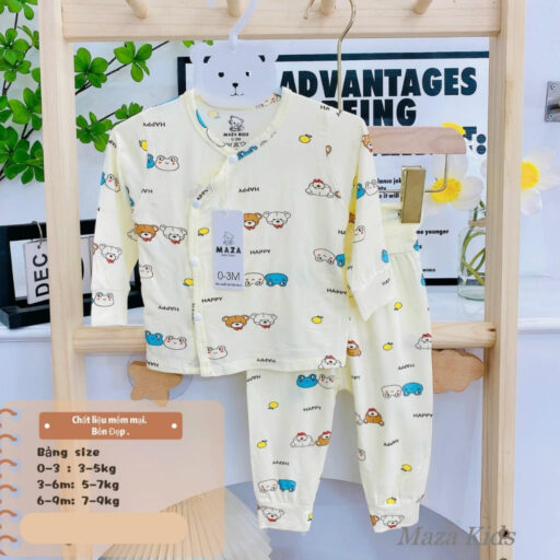 Quần Áo Sơ Sinh Quần Áo Bé Trai Bé Gái Dài Tay Vải Petit BQA023 - A LITTLE CUTIE - Hình ảnh 7