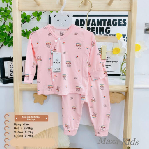 Quần Áo Sơ Sinh Quần Áo Bé Trai Bé Gái Dài Tay Vải Petit BQA023 - A LITTLE CUTIE - Hình ảnh 10