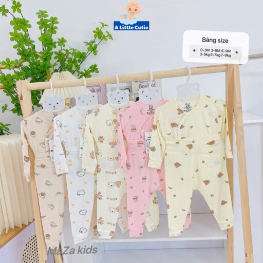 Quần Áo Sơ Sinh Quần Áo Bé Trai Bé Gái Dài Tay Vải Petit BQA023 - A LITTLE CUTIE - Hình ảnh 11