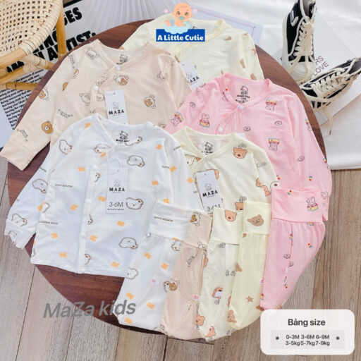 Quần Áo Sơ Sinh Quần Áo Bé Trai Bé Gái Dài Tay Vải Petit BQA023 - A LITTLE CUTIE - Hình ảnh 14