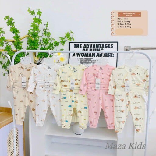 Quần Áo Sơ Sinh Quần Áo Bé Trai Bé Gái Dài Tay Vải Petit BQA023 - A LITTLE CUTIE - Hình ảnh 2