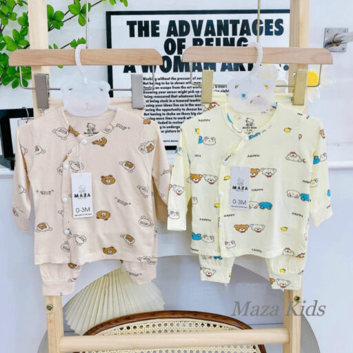 Quần Áo Sơ Sinh Quần Áo Bé Trai Bé Gái Dài Tay Vải Petit BQA023 - A LITTLE CUTIE - Hình ảnh 4
