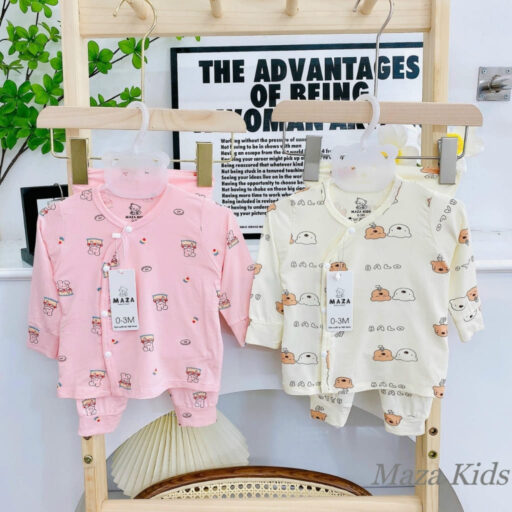 Quần Áo Sơ Sinh Quần Áo Bé Trai Bé Gái Dài Tay Vải Petit BQA023 - A LITTLE CUTIE - Hình ảnh 5