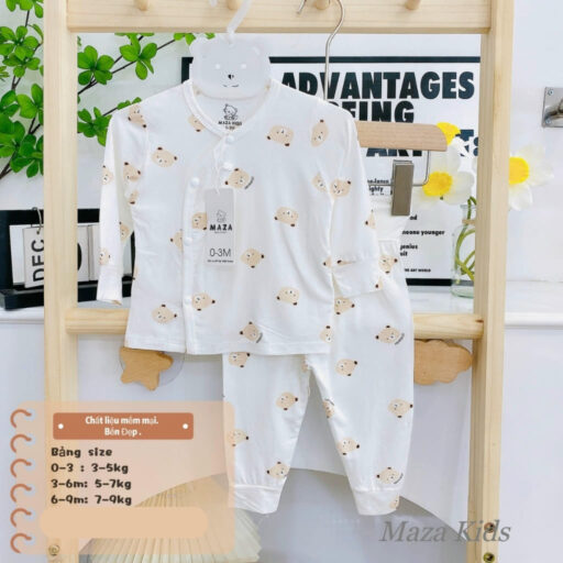 Quần Áo Sơ Sinh Quần Áo Bé Trai Bé Gái Dài Tay Vải Petit BQA023 - A LITTLE CUTIE - Hình ảnh 6