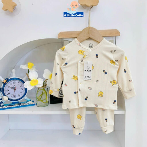Quần áo sơ sinh, quần áo bé trai bé gái dài tay Vải tăm lạnh BQA024 - A LITTLE CUTIE