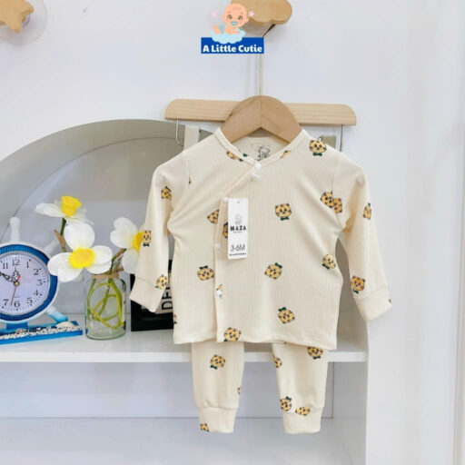 Quần áo sơ sinh, quần áo bé trai bé gái dài tay Vải tăm lạnh BQA024 - A LITTLE CUTIE - Hình ảnh 11