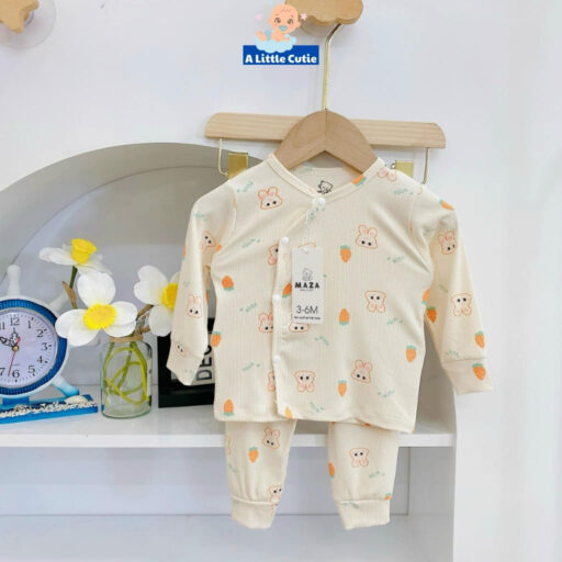Quần áo sơ sinh, quần áo bé trai bé gái dài tay Vải tăm lạnh BQA024 - A LITTLE CUTIE - Hình ảnh 13