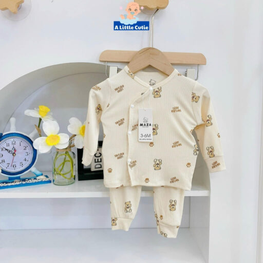 Quần áo sơ sinh, quần áo bé trai bé gái dài tay Vải tăm lạnh BQA024 - A LITTLE CUTIE - Hình ảnh 12