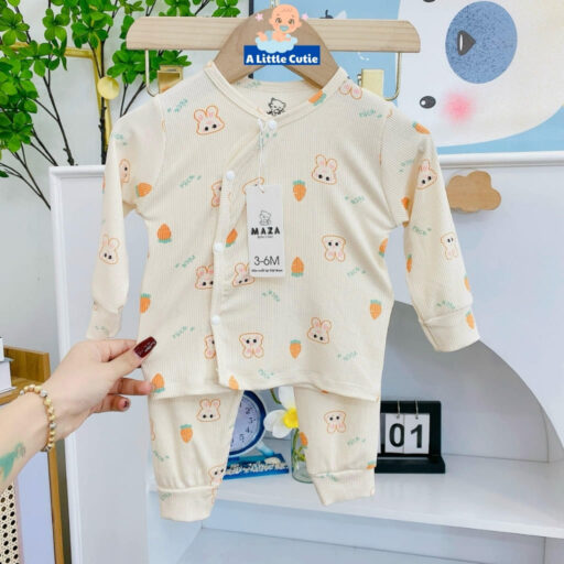 Quần áo sơ sinh, quần áo bé trai bé gái dài tay Vải tăm lạnh BQA024 - A LITTLE CUTIE - Hình ảnh 8