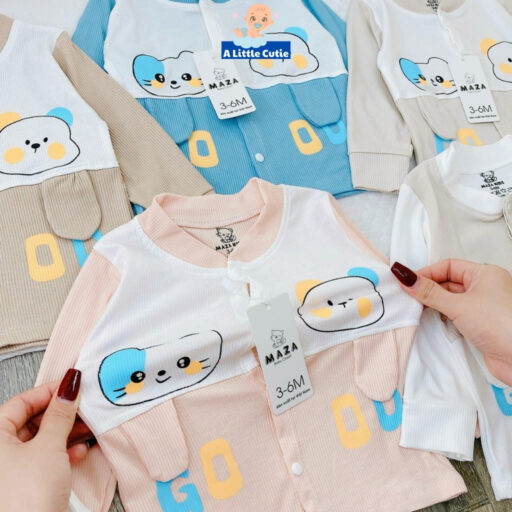 Bộ quần áo trẻ em, quần áo cho bé dài tay Vải tăm lạnh BQA025 - A LITTLE CUTIE. - Hình ảnh 4