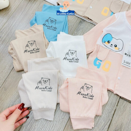 Bộ quần áo trẻ em, quần áo cho bé dài tay Vải tăm lạnh BQA025 - A LITTLE CUTIE. - Hình ảnh 3