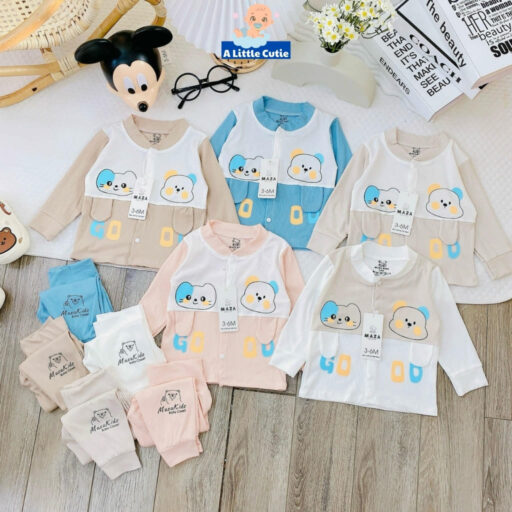 Bộ quần áo trẻ em, quần áo cho bé dài tay Vải tăm lạnh BQA025 - A LITTLE CUTIE. - Hình ảnh 5