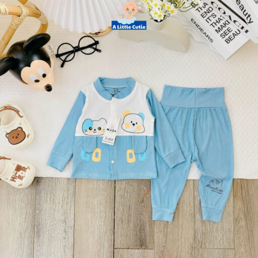 Bộ quần áo trẻ em, quần áo cho bé dài tay Vải tăm lạnh BQA025 - A LITTLE CUTIE. - Hình ảnh 9